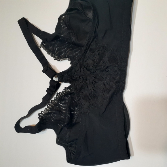 🔥Glamorise Black Lace Racerback Unpadded Wire Bra - Picture 5 of 9